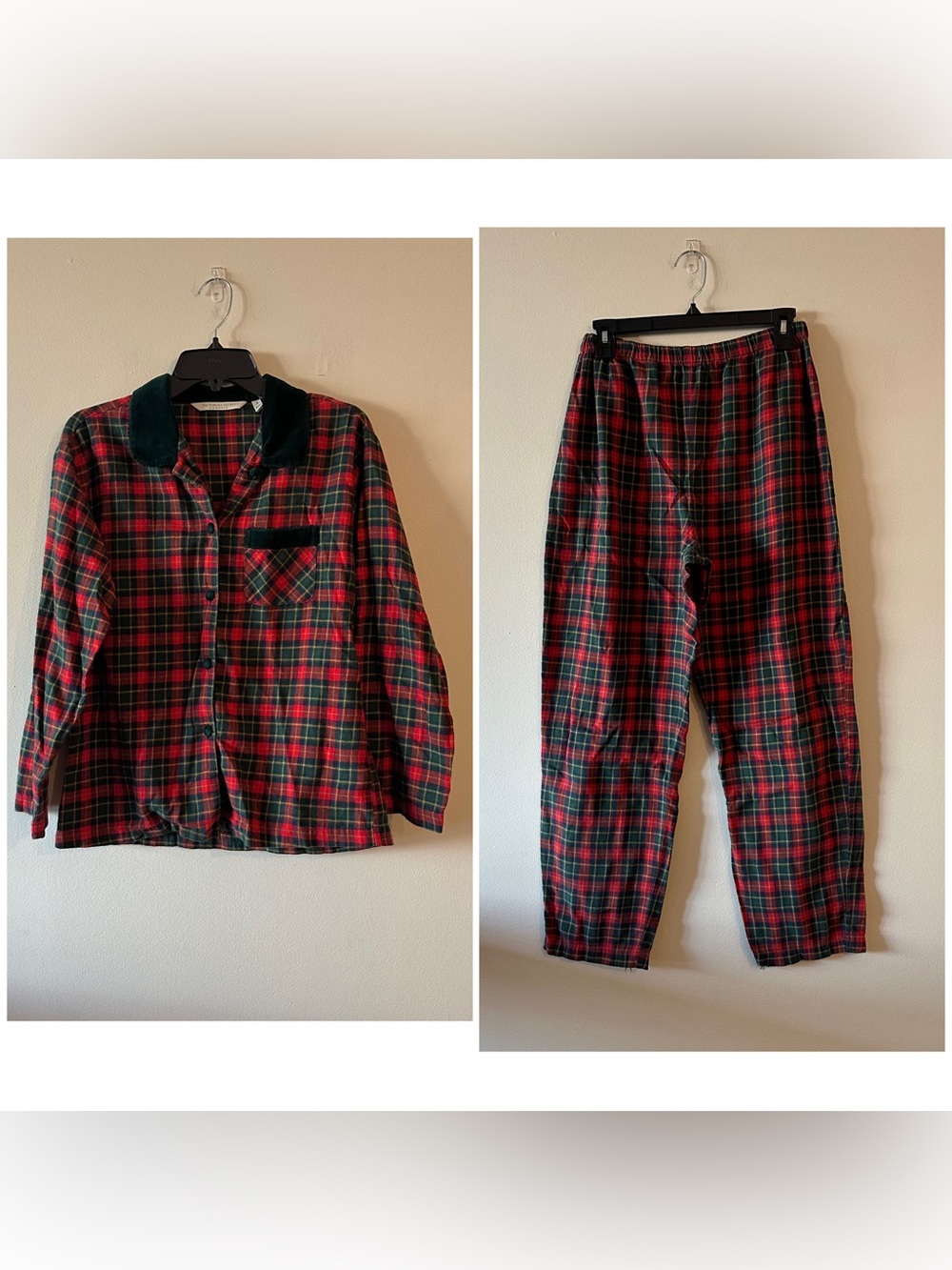 READ Vintage Victoria’s Secret Country Flannel Plaid Pajama Set Button S Red

Th